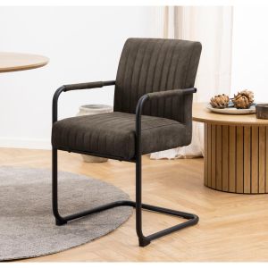 Bjorn armstoel | zwart metaal onderstel | stof Preston