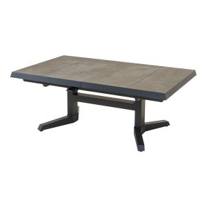 Murcia negro uittrektafel verstelbaar 143/183x88x54/74 cm - matt antraciet