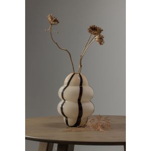 Kency vaas glas met streep - naturel/zwart