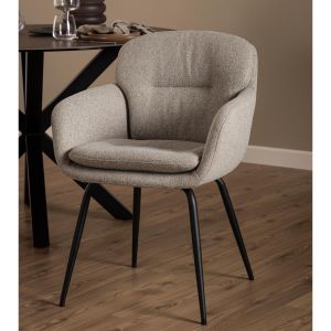 Nøra Vanna armstoelen | zwart metaal onderstel | stof Alea