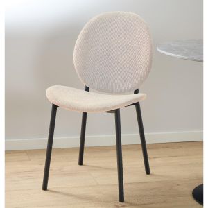 Mono eetkamerstoel | zwart metaal onderstel | stof Caso