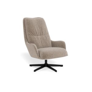 Nøra Sandra draaifauteuil | zwart metaal onderstel | stof Monza - beige