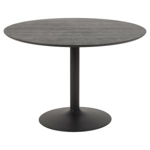 Nøra Sid ronde eettafel Ø110x74 cm | zwart metaal onderstel | essenfineer met NC-lakafwerking - zwart