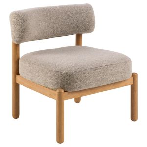 Nøra Hugo fauteuil | naturel eikenfineer onderstel | stof Monza - beige