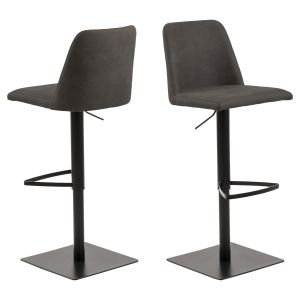 Nøra Reba verstelbare barstoel | zwart metaal onderstel | stof Preston - antraciet