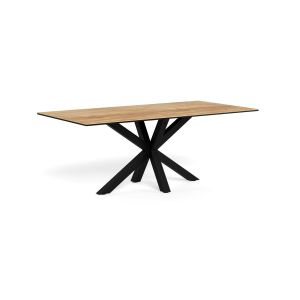 Nøra Donovan rechthoekige eettafel 200x100x75.5 cm | metaal onderstel | keramiek hout - naturel