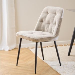 Kari eetkamerstoel | zwart metaal onderstel | stof Monza