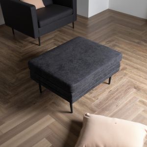 Svea Kira hocker - linnen - zwart