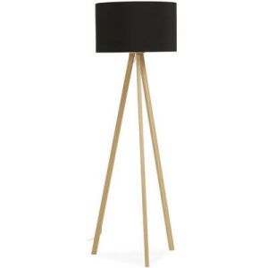 Vloerlamp Flori naturel-zwart