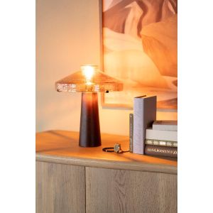 Dome tafellamp - donkerbruin/glas
