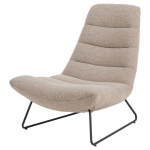 Nøra Berry fauteuil | zwart metaal onderstel | stof Monza - beige