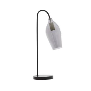 Lukaro tafellamp 35x20x51,5 cm - glas smoke+mat zwart