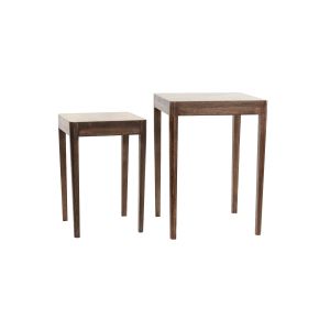 Stijn bijzettafel set van 2 - hout bruin