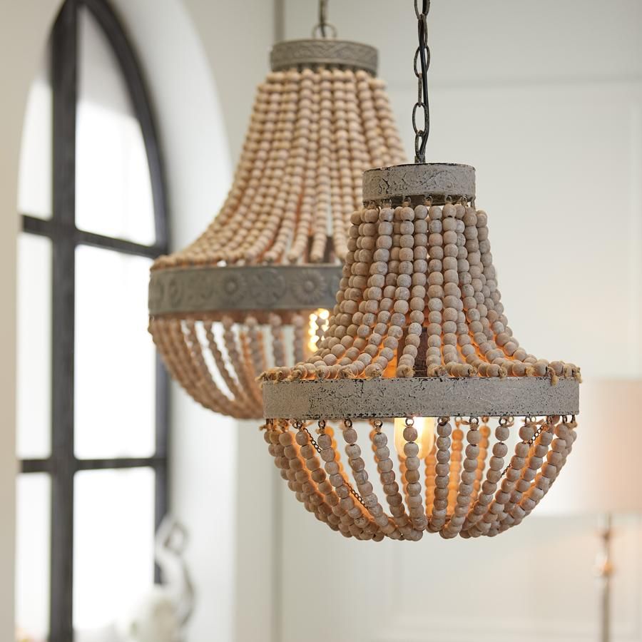 Light & Living Luna hanglamp kralen Ø51 cm - oud wit