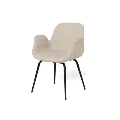 Nøra Soren armstoel | zwart metaal onderstel | stof Apia - zand