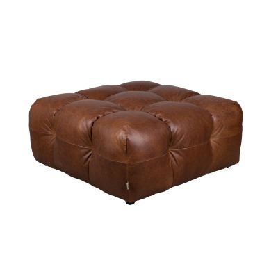 Dutchbone Hackman voetenbankje leer