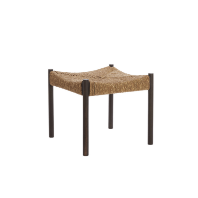 Light & Living Delis kruk 44x44x40 cm - hout donker bruin + zeegras