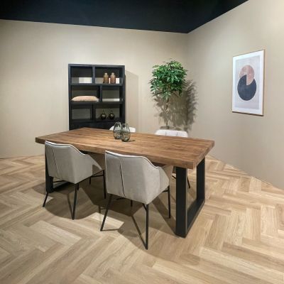 Livingfurn Sturdy U eettafel 160x90 cm - naturel