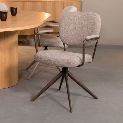 Label51 Basel eetkamerstoel bouclé