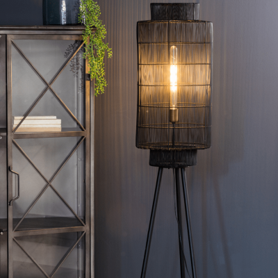 Gruaro vloerlamp mat zwart 150 cm van het woonmerk Light & Living