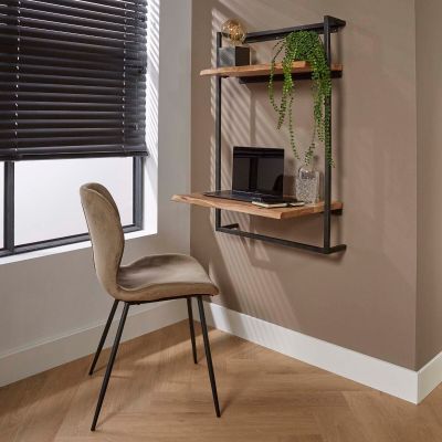 Alex bureau hangend hout/metaal 65x100 cm van het woonmerk Fraaai