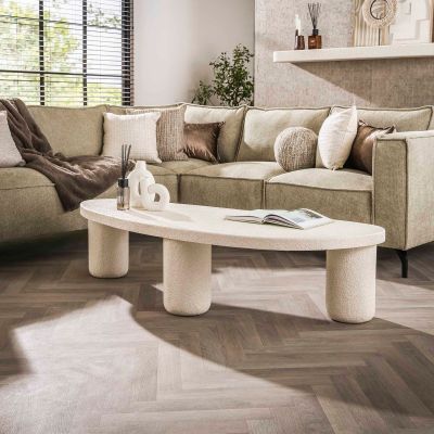 Fraaai Vero organische salontafel - 157 cm - marmer - wit