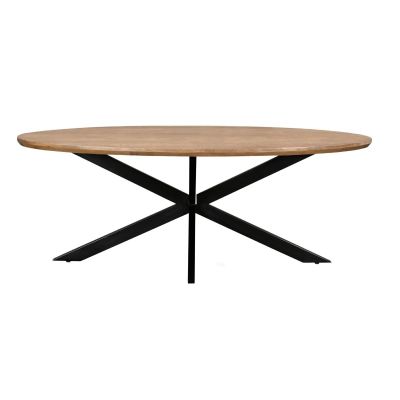 Livingfurn Jesper ovale eettafel - 160 cm - mangohout - naturel