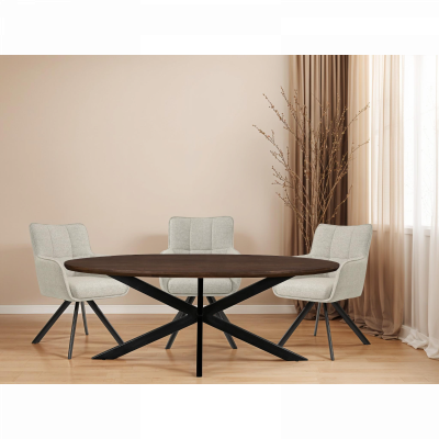 Jesper ovale eettafel - 210 cm - mangohout van het woonmerk Livingfurn