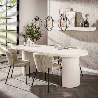 Fraaai Allan eetkamertafel arch stone 215x90cm - marmer composiet