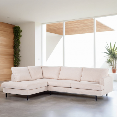 Vurna Lois 3-zits hoekbank links stof - beige