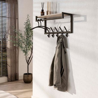 Fraaai Felice kapstok 2x5 haken - bruin