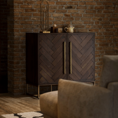 Class wandkast 50x100x100 cm bruin/goud van het woonmerk Dutchbone