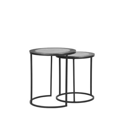 Salontafel Pair Antiek Grijs - Set van Twee