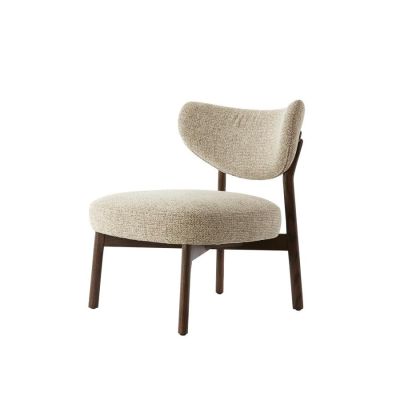 Light & Living Utsira fauteuil hout - donkerbruin+crème/bruin
