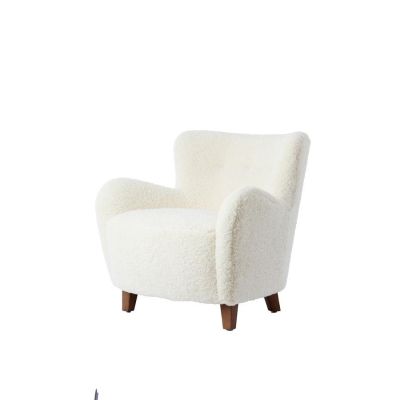 Light & Living Vreya fauteuil furry hout - crème+donkerbruin