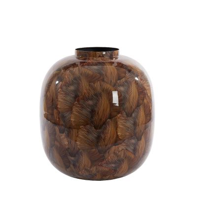 Light & Living Milos vaas deco Ø37x40 cm - bruin/licht bruin