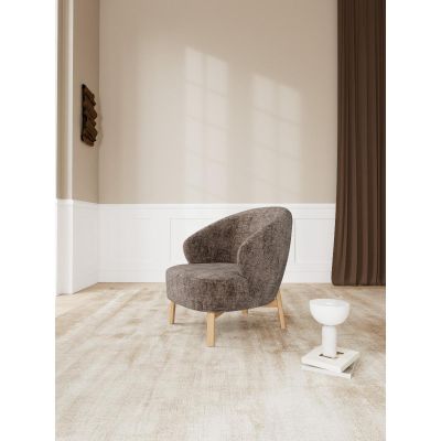 Nøra Valentin fauteuil | bruin rubberhout onderstel | stof Juto