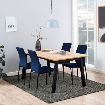 Nøra Seno eetkamerstoel | zwart metaal onderstel | stof Dublin