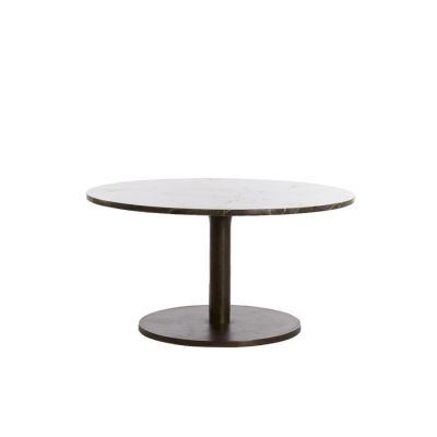 Light & Living Pazo ronde salontafel Ø76 cm - donkerbruin marmer/donkerbruin