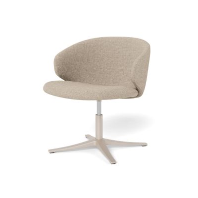 Nøra Don draaifauteuil | grijs metaal onderstel | stof Basel - beige