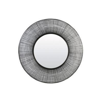 Light & Living Samat spiegel Ø89x12 cm - zwart