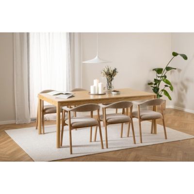 Nøra Mari rechthoekige uitschuiftafel 200x100x75 cm | eikenfineer - naturel (exclusief planken)