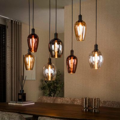 Fraaai Renato hanglamp 7-lichts - zwart