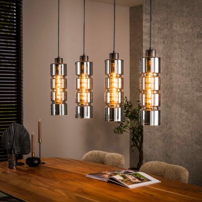 Fraaai Vali hanglamp 4L cylinder glas - artic zwart