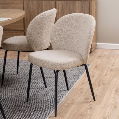 Nøra Kavo eetkamerstoel | zwart metaal onderstel | stof Monza