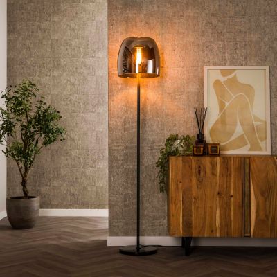 Fraaai Ariana vloerlamp 1L drift glas - smoke grijs
