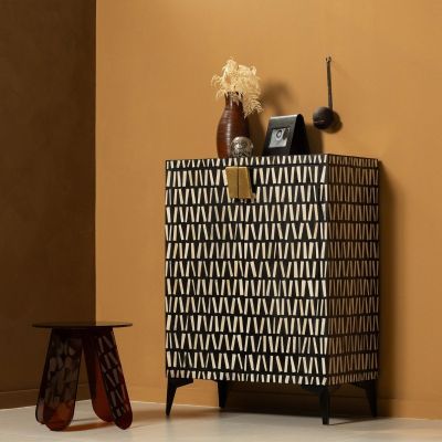 Woood Menne opberkast - zwart/wit