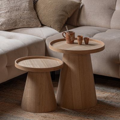 Woood Maud bijzettafel conisch hout 50xø45 cm - naturel