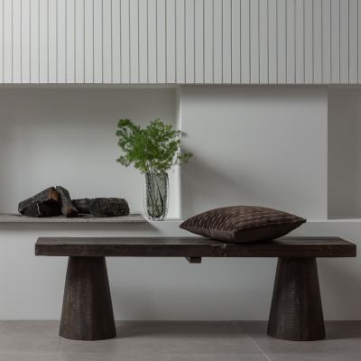 Woood Clyde bankje hout - donkerbruin