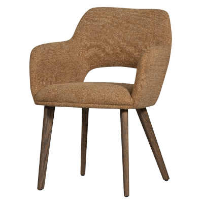 Woood Murat eetkamerstoel geel met houten poot